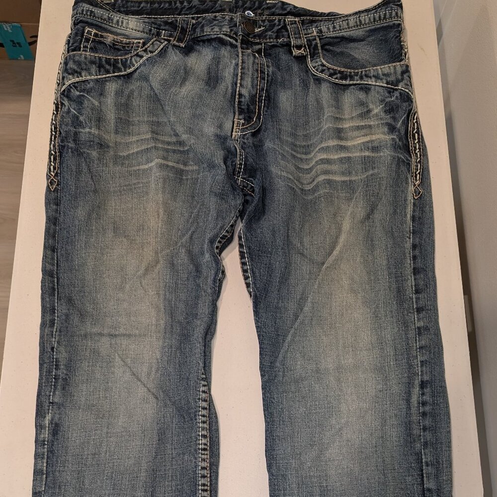 Tw👁️ce Brand Men's Jeans 38 x 32 Straight Leg Blue Denim